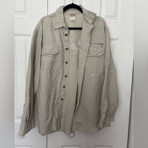 REI Men's Casual Beige Button-Down Shirt
